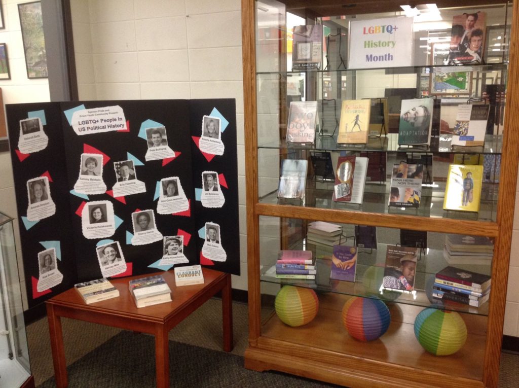 The 2016 LGBT History Month library display can be see throughout south central Indiana. 